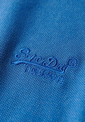Superdry Vintage Destroy Polo Shirt, Monaco Blue