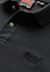Superdry Vintage Destroy Polo Shirt, Washed Black