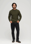 Superdry Vintage Jacob Crew Neck Jumper, Army Khaki