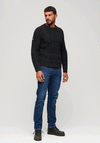 Superdry Vintage Jacob Crew Neck Jumper, Charcoal Black