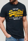 Superdry Vintage Logo Duo T-Shirt, Eclipse Navy