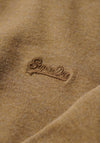 Superdry Vintage Henley Logo Embroidered Long Sleeve T-Shirt, Buck Tan Marl
