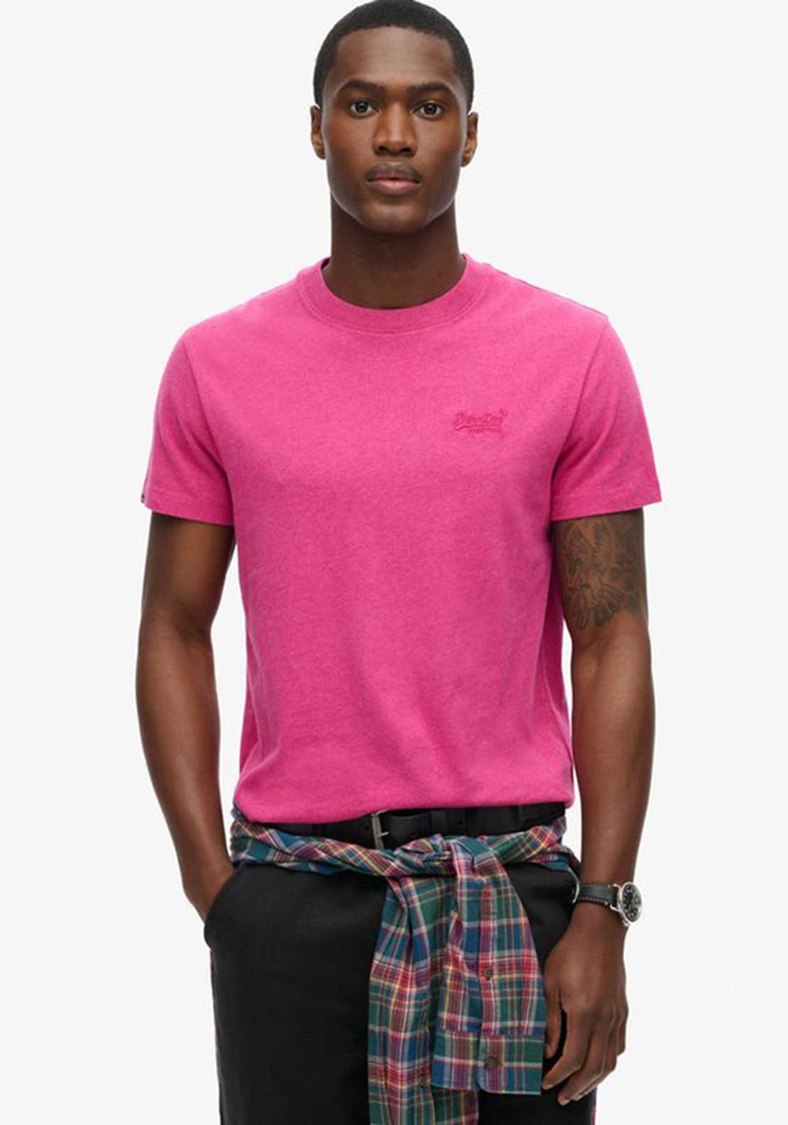 Superdry Vintage Logo Embroidered T-Shirt, Magenta Marl