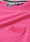 Superdry Vintage Logo Embroidered T-Shirt, Magenta Marl