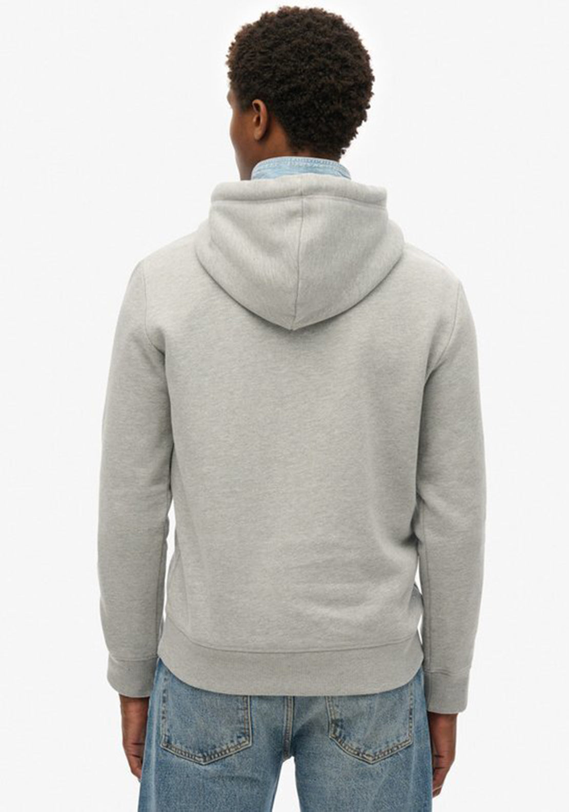 Superdry Vintage Logo Heritage Relaxed Hoodie, College Grey Marl