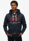 Superdry Vintage Logo Heritage Relaxed Hoodie, Trench Navy Marl