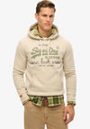 Superdry Vintage Logo Heritage Relaxed Hoodie, Beige Marl