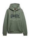 Superdry Vintage Logo Heritage Relaxed Hoodie, Thyme Green Marl