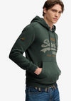 Superdry Vintage Logo Heritage Relaxed Hoodie, Denver Green Marl