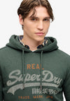 Superdry Vintage Logo Heritage Relaxed Hoodie, Denver Green Marl