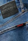 Superdry Vintage Slim Straight Jeans, Elkhorn Mid Blue