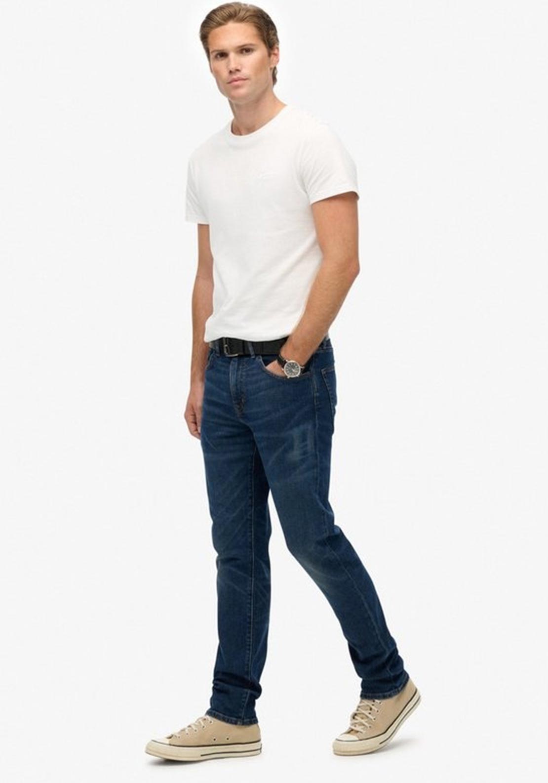 Superdry Vintage Slim Straight Jeans, Yokohama Dark Blue