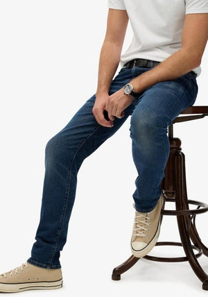 Superdry Vintage Slim Straight Jeans, Yokohama Dark Blue