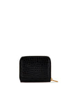 Guess Laurel Croc Small Zip Around Wallet, Black