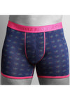 Swole Panda Bicycles Fitted Bamboo Boxers, Dark Blue & Pink
