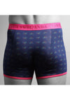Swole Panda Bicycles Fitted Bamboo Boxers, Dark Blue & Pink