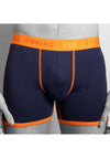 Swole Panda Fitted Bamboo Boxers, Navy & Orange