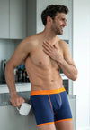 Swole Panda Fitted Bamboo Boxers, Navy & Orange