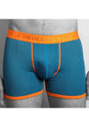 Swole Panda Herringbone Fitted Bamboo Boxers, Blue & Orange