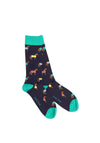 Swole Panda Horse Bamboo Socks, Navy UK7-11