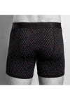 Swole Panda Multi Dots Fitted Bamboo Boxers, Black