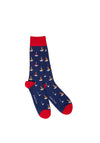 Swole Panda Sailing Boat Bamboo Socks, Dark Blue UK7-11