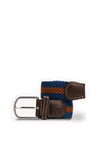 Swole Panda Stripe Woven Belt, Blue & Brown