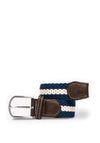 Swole Panda Stripe Woven Belt, Blue & White
