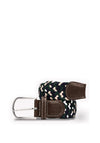 Swole Panda Woven Zig Zag Belt, Navy & Green