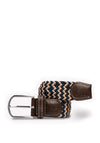 Swole Panda Zig Zag Woven Belt, Navy & Beige