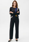 Ora Splash Round Neck Top, Black Multi