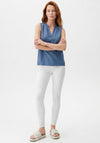 B.Young Kosmo Sleeveless Denim Look Blouse, Blue