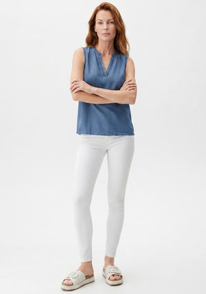 B.Young Kosmo Sleeveless Denim Look Blouse, Blue