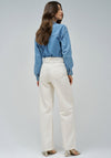 Salsa Wide Leg High Waist Jeans, Beige