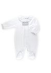 Sardon Baby Girl Collar Long Sleeve Babygrow, White