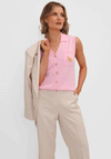 Kate & Pippa Button Up Vest Top, Pink