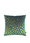 Scatter Box Harlow Abstract Velvet Cushion 43x43cm, Teal/Gold