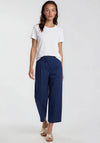 Selected Femme Barrell Carmel Cropped Trousers, Navy
