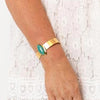 Serafina Collection Green Gem Cuff Bangle, Gold