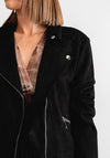 Serafina Collection Faux Suede Biker Jacket, Black