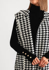 Serafina Collection Houndstooth Knit Gilet, Black and White