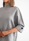 Serafina Collection Scalloped Trim Jumper, Grey