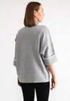 Serafina Collection Scalloped Trim Jumper, Grey
