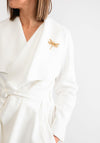 Serafina Collection One Size Belted Coat, White
