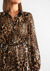 Serafina Collection Leopard Print Maxi Shirt Dress, Brown