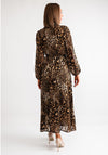 Serafina Collection Leopard Print Maxi Shirt Dress, Brown