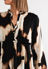 Serafina Collection Animal Print Smock Dress, Black