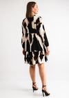 Serafina Collection Animal Print Smock Dress, Black