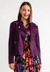 Serafina Collection Faux Suede Biker Jacket, Purple