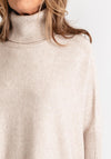 Serafina Collection Polo Neck Batwing Jumper, Cream